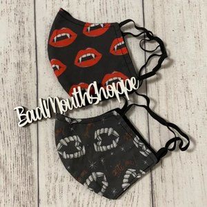 *Backstitch Bruja Set of 2 Valloween Halloween Fangs Vampire Contoured Face Mask